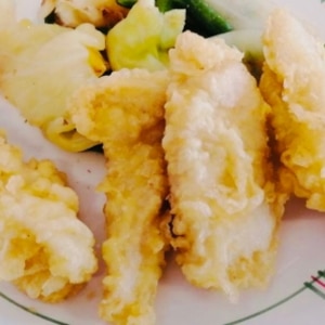 イカの天ぷら（油はねしない揚げ方）